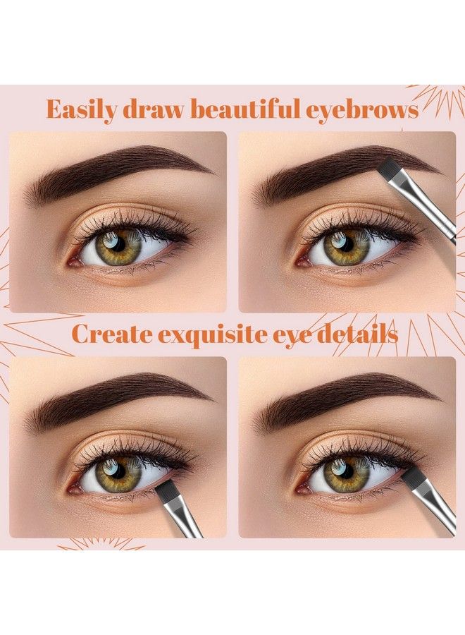 Cunhill 6 Pieces Flat Eyeliner Eyebrow Concealer Brush Small Flat Definer Brow Flat Concealer Brush Firm Stiff Eyeshadow Brush Synthetic Bristle Precision Lash Liner For Defining Shaping Eyebrows Makeup - Image 4