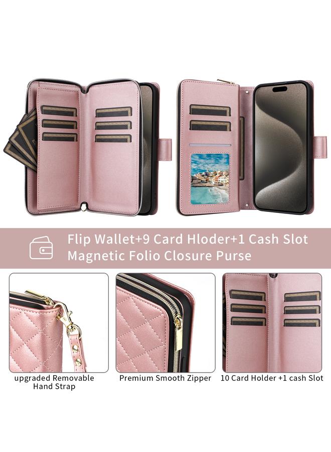 Zaboon Case For iPhone 12 Pro Max Crossbody Rhombic Zipper Tower Buckle Leather Phone Case with Lanyard - Image 4