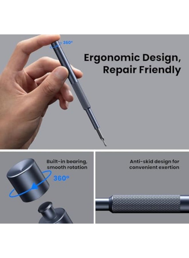 Small and accurate electric screw screwdriver set 25 in 1 from Lingi, a professional small magnetic repair tool set for mobile / computer / watch / laptop / game player / glasses / electronics. - Image 4