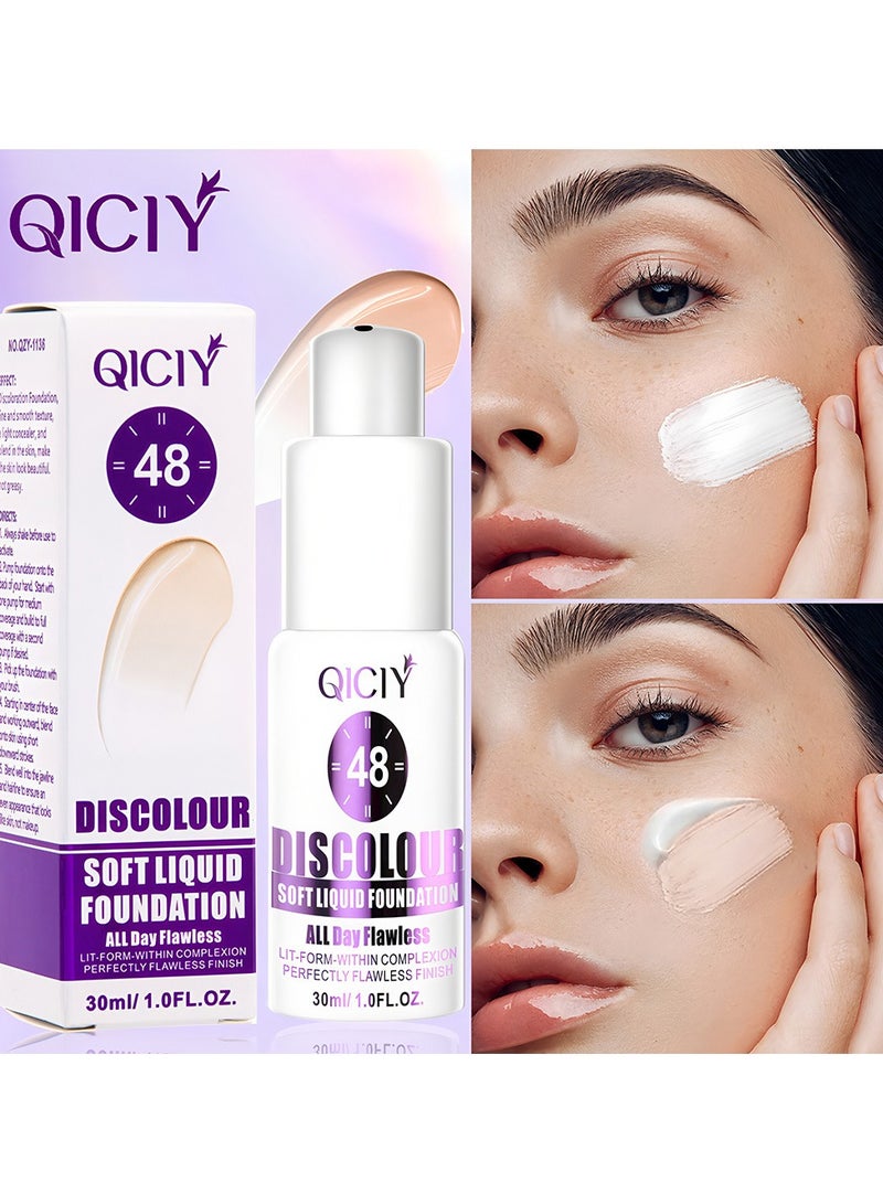 Color Changing Foundation for Mature Skin | 30ml Waterproof Smoothing BB Cream Corrector - Color Changing Makeup | for Women Face Body Beauty Complexion Girl - Image 1