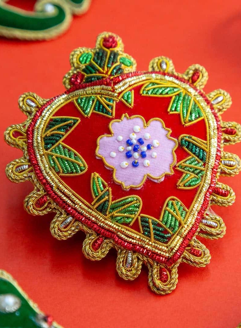 Baci milano Christmas Decoration FABRIC HANDMADE ORNAMENTS HEART - Image 2