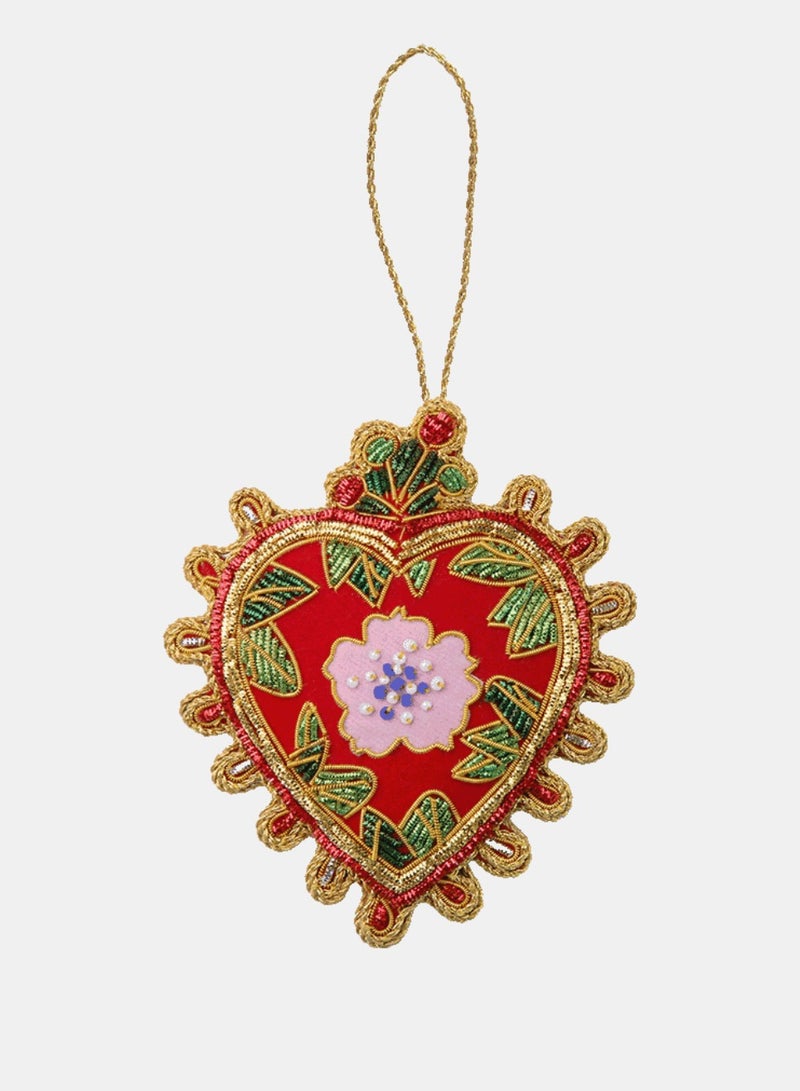 Baci milano Christmas Decoration FABRIC HANDMADE ORNAMENTS HEART - Image 1