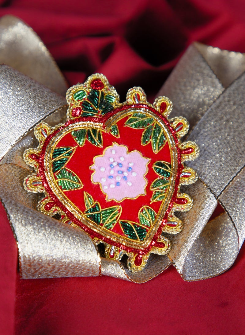 Baci milano Christmas Decoration FABRIC HANDMADE ORNAMENTS HEART - Image 3