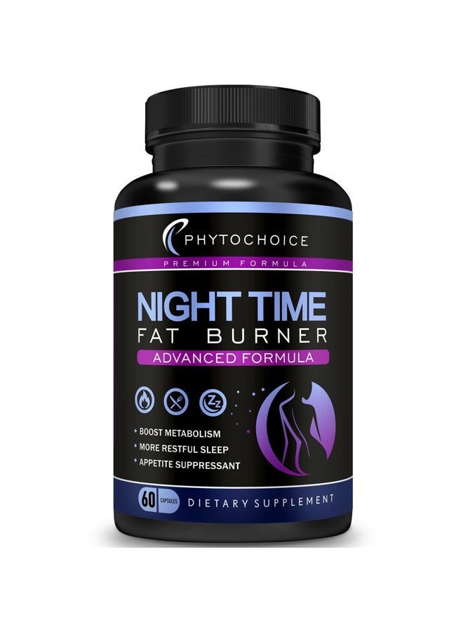 PhytoChoice Night Time Weight Loss Pills -Carb Blocker Appetite Suppressant with Melatonin-Fat Burner Diet Pills that Work Fast for Women-Nighttime Metabolism Booster-Overnight Fat Burning Pills-1 Pack - Image 1