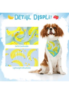 PUPTECK PUPTECK Summer Dog Bandana 4pcs Outfit - Fruit Soft Costume Pet Triangle Bibs Scarf, Pet Accessories Gifts for Small Medium Large Dog Cat Boy Girl Spring  - Image 4