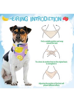 PUPTECK PUPTECK Summer Dog Bandana 4pcs Outfit - Fruit Soft Costume Pet Triangle Bibs Scarf, Pet Accessories Gifts for Small Medium Large Dog Cat Boy Girl Spring  - Image 2