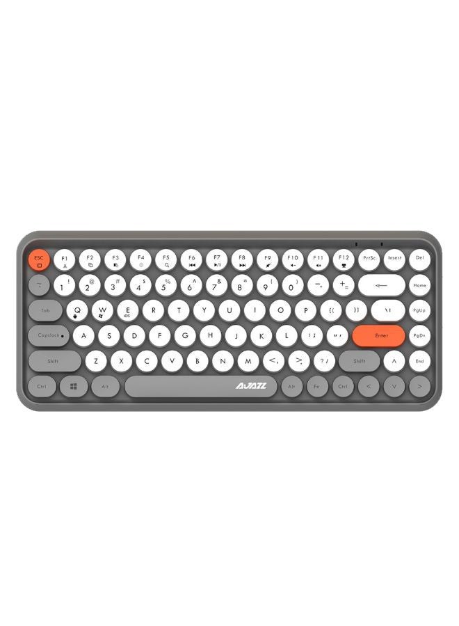 NIBEMINENT Round Key Cap Bluetooth Keyboard Grey/White/Orange