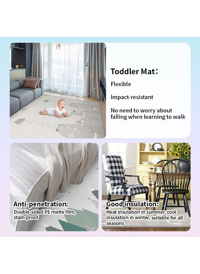 Generic - Double-Sided Large Baby Carpet Waterproof Baby Play Mat Educational Baby Activity Carpet Non-Toxic Foldable Soft Washable Easy To Store For Toys, Puzzles, Crawling, Games 78*70 Inches - Image 1