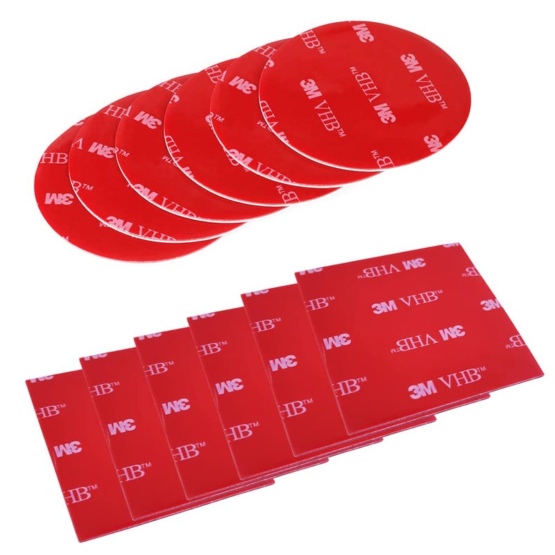 DanziX 12 PCS 3M Double Sided Foam Adhesive Tape Pads, Round and Square VHB Sticky Pads Replacement Mounting Tape - Image 3