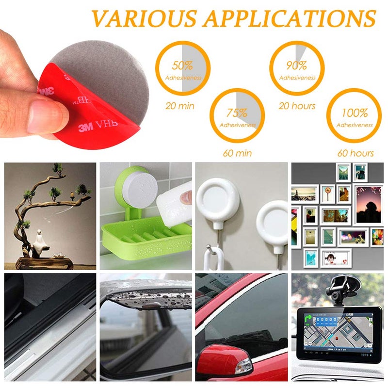 DanziX 12 PCS 3M Double Sided Foam Adhesive Tape Pads, Round and Square VHB Sticky Pads Replacement Mounting Tape - Image 4