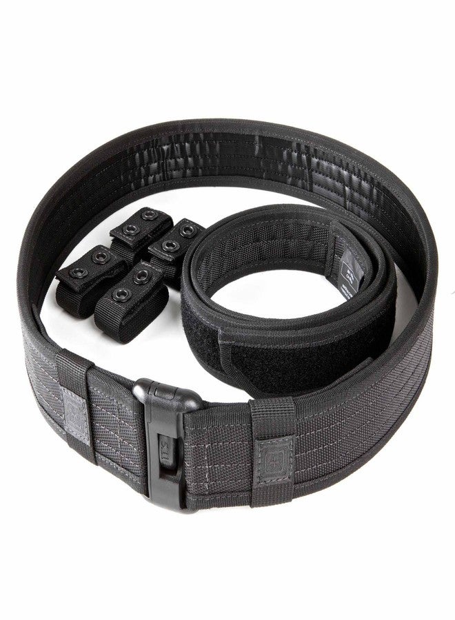 5.11 Tactical Belt - Sierra Bravo Duty Utility Belt, 2", Slim Lock Buckle, Dual Layer, Hook & Loop, Style 59505ABR Black, Medium - Image 1