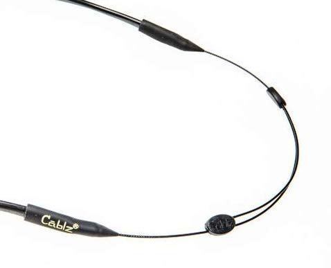 Cablz Zipz Adjustable Eyewear Retainer | Adjustable, Lightweight, Low Profile, Off-The-Neck Eyewear Retainer Strap | Black | 16" w/Regular Tip - Image 2