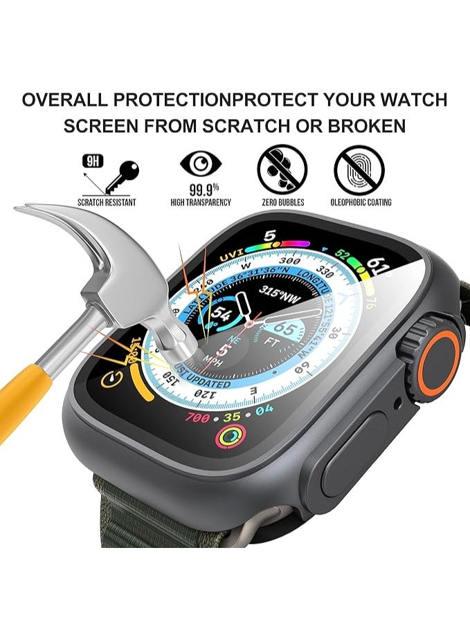 Screen Protector Case for Apple Watch 44mm – [Looks Like Ultra Design] Built-in Tempered Glass Unique Protective Cover Compatible with iWatch Series 6/5/4/SE/SE2 (Titanium) - Image 3