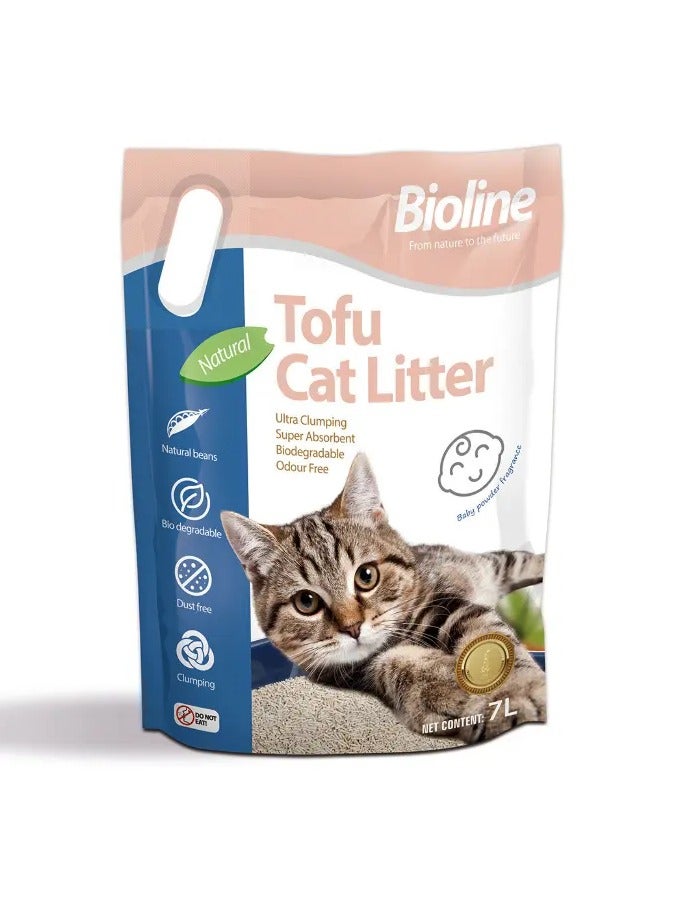 Bioline Tofu Cat Litter 7L - Baby Powder Fragrance - Image 1