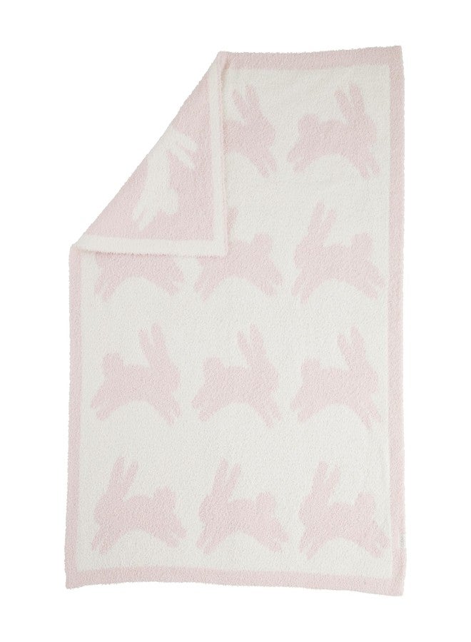 Mud Pie Children's Pink Chenille Bunny Blanket - Image 1