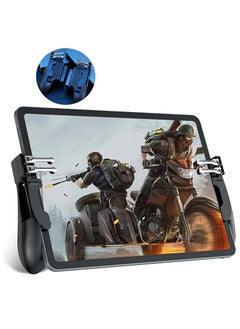 X spring Mobile Game Controller For Ipad Tablets Six Finger Gamepad Aim Button Gamepad Sensitive Shoot Aim Gamepad Trigger For Pubg Knives Out Handgrip For Tablet And Smartphones  - Image 1