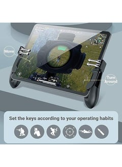 X spring Mobile Game Controller For Ipad Tablets Six Finger Gamepad Aim Button Gamepad Sensitive Shoot Aim Gamepad Trigger For Pubg Knives Out Handgrip For Tablet And Smartphones  - Image 2