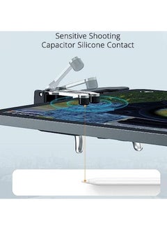 X spring Mobile Game Controller For Ipad Tablets Six Finger Gamepad Aim Button Gamepad Sensitive Shoot Aim Gamepad Trigger For Pubg Knives Out Handgrip For Tablet And Smartphones  - Image 3