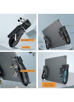 X spring Mobile Game Controller For Ipad Tablets Six Finger Gamepad Aim Button Gamepad Sensitive Shoot Aim Gamepad Trigger For Pubg Knives Out Handgrip For Tablet And Smartphones  - Image 4