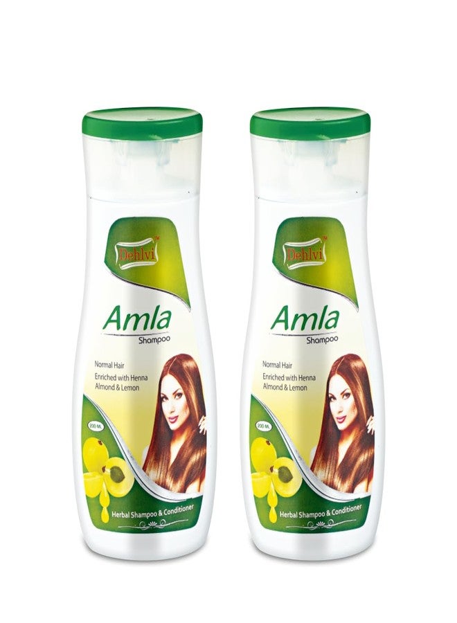 Dehlvi Amla Shampoo with Amla, Lemon, Heena & Almond | Gently Cleanses Scalp, Strengthens Hair Roots & Adds Natural Shine | For All Hair Types | Pack of 2 Bottles of 200ml Each - Image 1