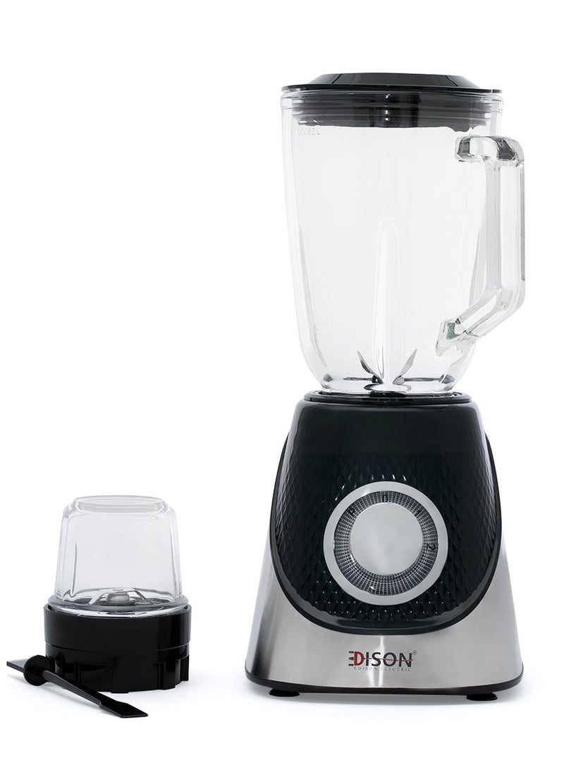 Edison Electric Blender Grinder, 1.5L, 400W, 2 Speeds, - Black - Image 1