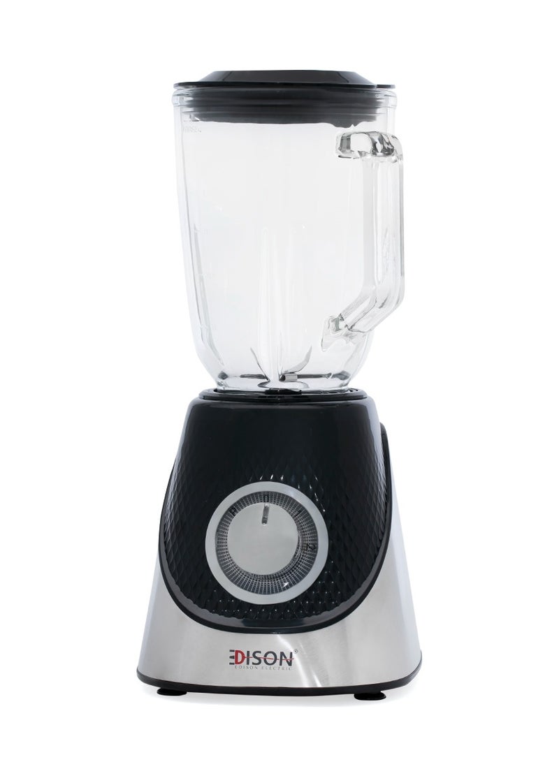 Edison Electric Blender Grinder, 1.5L, 400W, 2 Speeds, - Black - Image 2