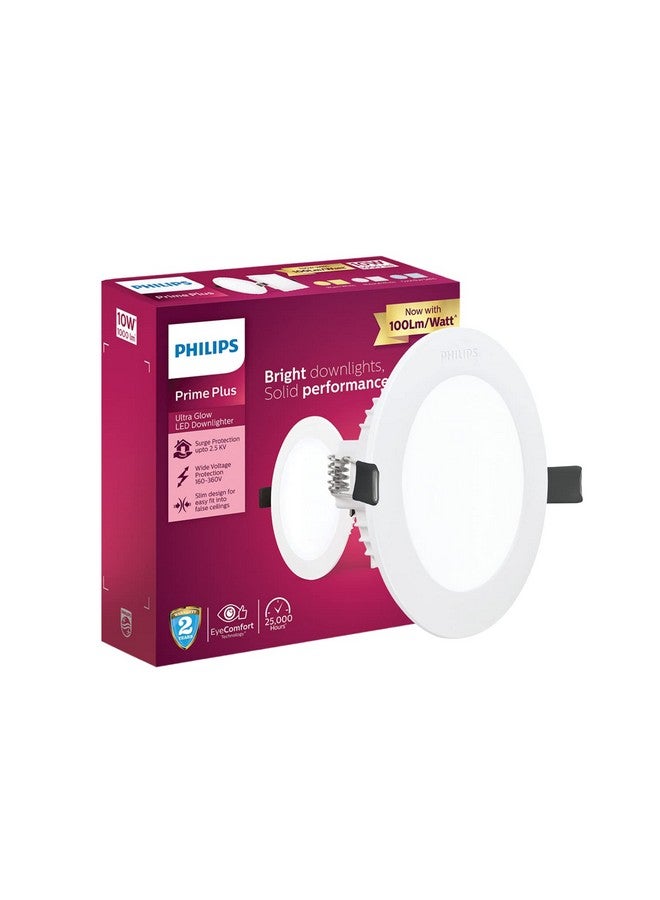 PHILIPS 10W Round AP Plus UltraGlow LED DL Recessed LED Panel Ceiling Light (Pack of 1,Warm White) - Image 1