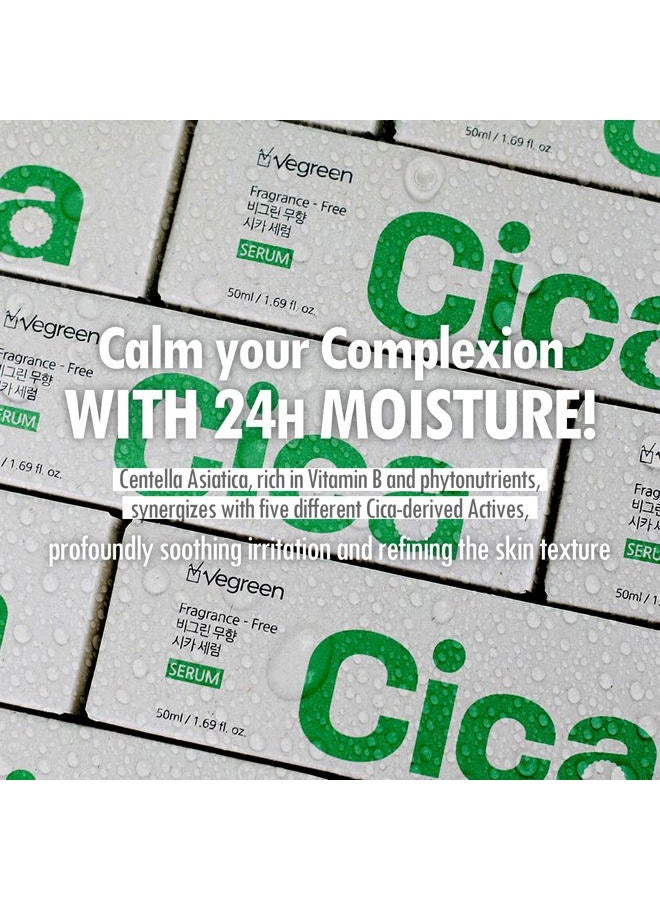 VEGREEN Fragrance-Free Cica Serum | Centella Asiatica Enriched Face Serum for Women & Men | Alcohol-Free Centella Unscented Serum Face Moisturizer | Hydrating Serum for All Skin Types 1.69 fl oz - Image 5