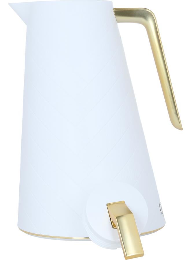 جلوري ترمس زجاجي سعة 1.5 لتر جسم بلاستيكي أبيض - Image 3