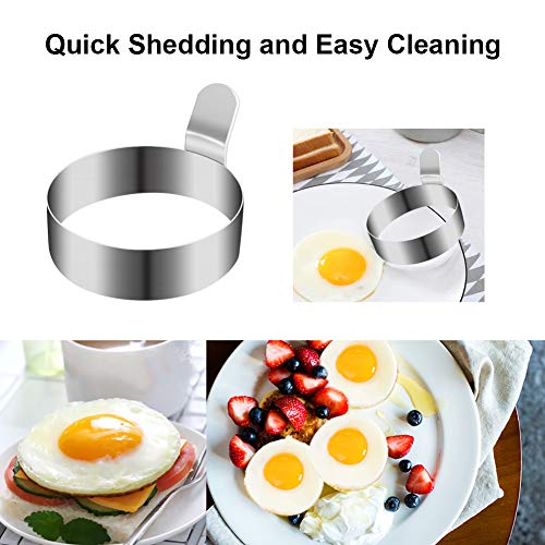 COLIBROX Egg Ring, Stainless Steel Omelet Mold Non Stick Pancake Ring Mold for Frying Egg, Egg Circles for Griddle (2 Sizes, 4 Pack) - Image 4