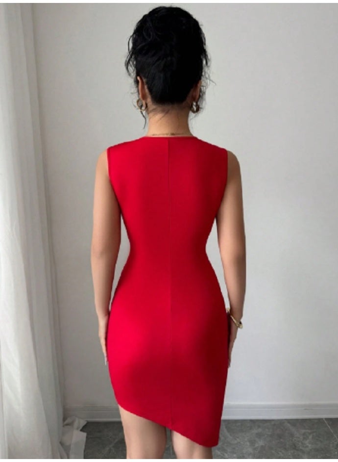 Shein SHEIN WOMEN DRESS New Asymmetrical Neckline And Hemline Design Sleeveless Bodycon - Image 4