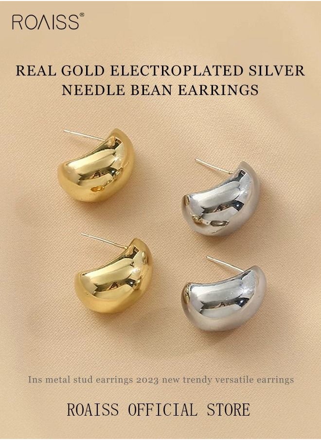 2 Pair of Earrings Set Peas Earrings Ins Metal Style Earrings New Trendy All-Match Gold Electroplated Silver Needle Earrings for Women - pzsku/Z8A06DFE5A3ECB094CF75Z/45/_/1678178071/66f97ba9-1d17-44c2-b3d6-507db0ab92c5