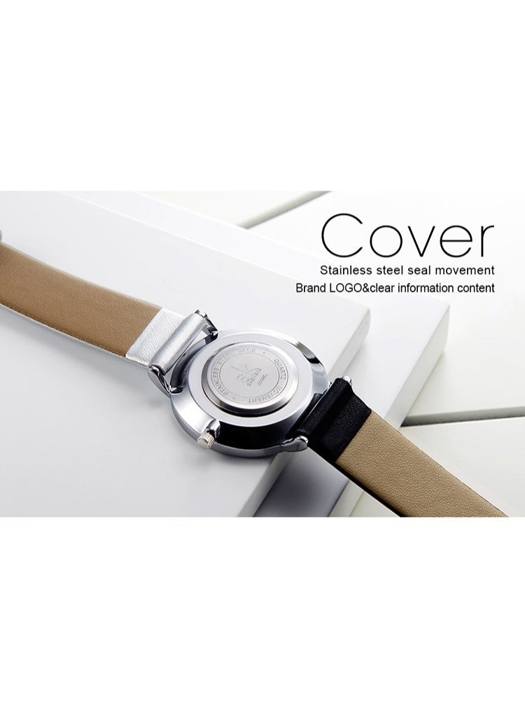 اس كيه شينكاج ساعة SK Shengke النسائية بسوار شبكي مطبوع بسيط وأحجار كوارتز، مقاومة للماء حتى 30 مترًا، أنيقة ومتعددة الاستخدامات (أسود) - Image 3