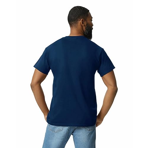 Gildan Adult Ultra Cotton T-Shirt with Pocket, Style G2300, 2-Pack, Navy, Small - Image 3
