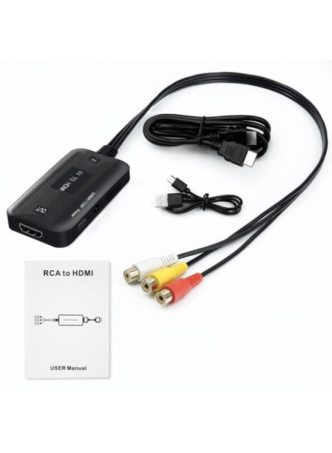 Av To Hdmi Video Converter 1080P Three Lotus RCA Monitoring Game Set Top Box To TV Adapter-Color:【AV Mother】 Host USB - Image 1