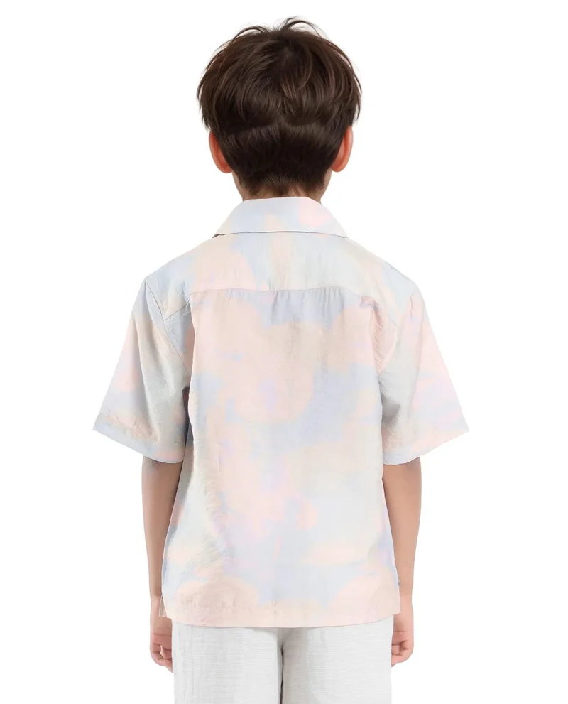 Rare Ones Rare Ones Kids Tugi-K Light Purple Viscose Blend Printed Button Closure Regular Fit Shirt