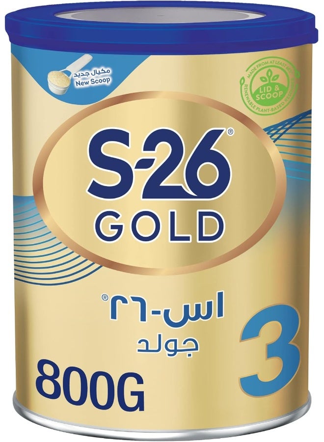 S.26 حليب S26 جولد المرحلة 3، من 1 إلى 3 سنوات، تركيبة نمو للأطفال الصغار من عمر سنة إلى 3 سنوات، مصنوعة من حليب البقر - Image 1