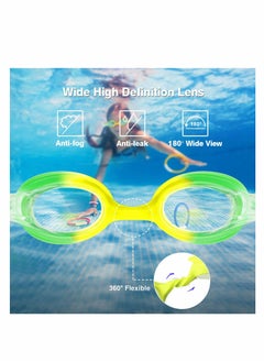 Excefore Kids Swimming Goggles, 2 Pack No Leak Adjustable Straps HD Silicone Anti Fog Kids Swim Goggles, UV Protection, Waterproof, Comfortable Fashion for Boys Girls (Age 6-14)  - Image 3