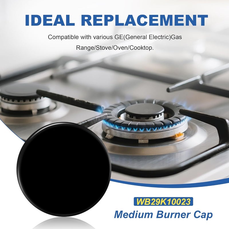 senkap New Upgraded WB29K10023 Range Medium Burner Cap Replacement for GE Gas Range/Stove/Oven/Cooktop,Burner Caps for Gas Stove,3.2 Inch Diameter (1PCS) - Image 2