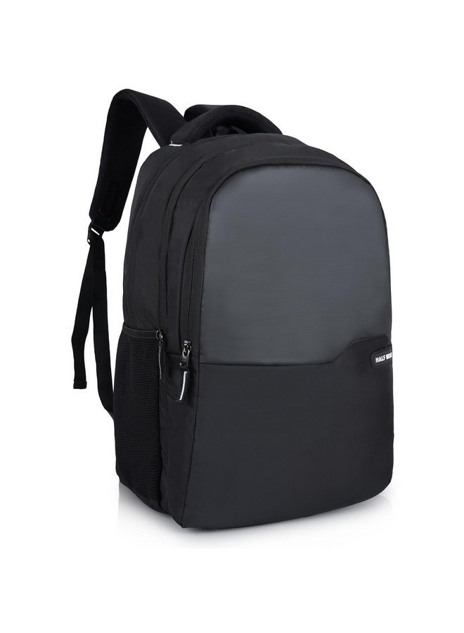 Half Moon Half Moon Spectre College Bag for Women Men | 15.6-inch Laptop Bag for Men Women | Stylish & Trendy College/Office/School Backpack with Multiple Pockets & Padded Laptop Compartment (Black)  - Image 1