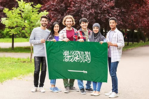 DANF FLAG DANF Saudi Arabia Flag 3x5 Ft Thick Polyester, Fade Resistant, Brass Grommets, Canvas Header Kingdom of Saudi Arabia National Flags with 3 X 5 Feet - Image 5