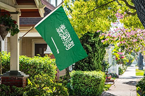 DANF FLAG DANF Saudi Arabia Flag 3x5 Ft Thick Polyester, Fade Resistant, Brass Grommets, Canvas Header Kingdom of Saudi Arabia National Flags with 3 X 5 Feet - Image 4