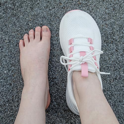 KOLILI Wide Toe Box Shoes Women Breathable Cushion Walking Sneakers for Swollen Feet,Nurse,Pregnancy,Bunion White/Pink 9.5 US/42 EU - Image 2