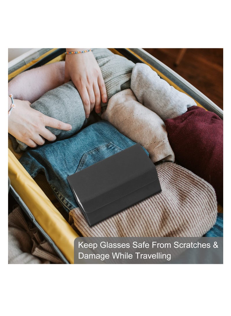 Leather Sunglasses Organizer Case- Men and Women Holder for Multiple Sunglasses Storage During Travel - Hard Shell Hanging Wall Eyeglasses Storage(2 Slots Black) - Image 4