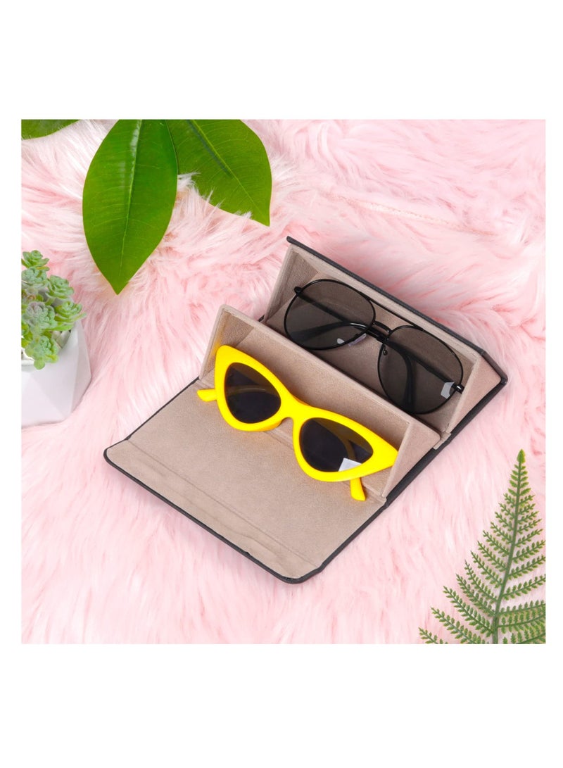 Leather Sunglasses Organizer Case- Men and Women Holder for Multiple Sunglasses Storage During Travel - Hard Shell Hanging Wall Eyeglasses Storage(2 Slots Black) - Image 5