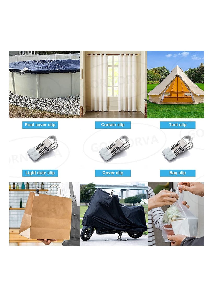Y&D 30 PCS Swimming Pool Above Ground Winter Cover Clips Secure Your Attaches to Top Rail Wind Guard Multifunctional Metal Towel Spring Clamps  - Image 3