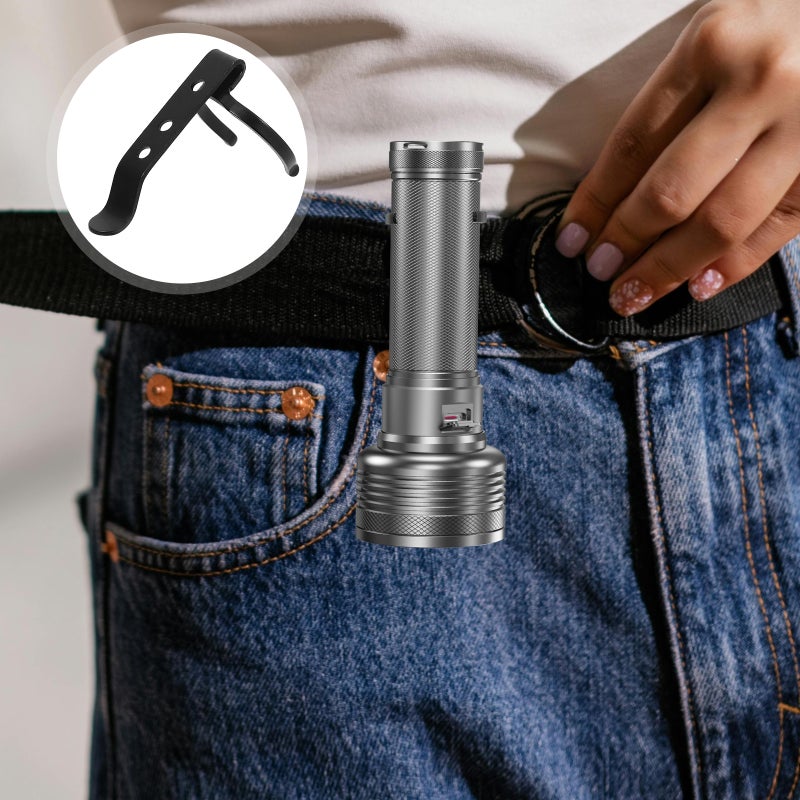 2pcs Metal Flashlight Clip for Belt Pocket and Hat Heavy Duty Flashlight Clip Detachable Flashlight Clip for Work and Outdoor Use - Image 2
