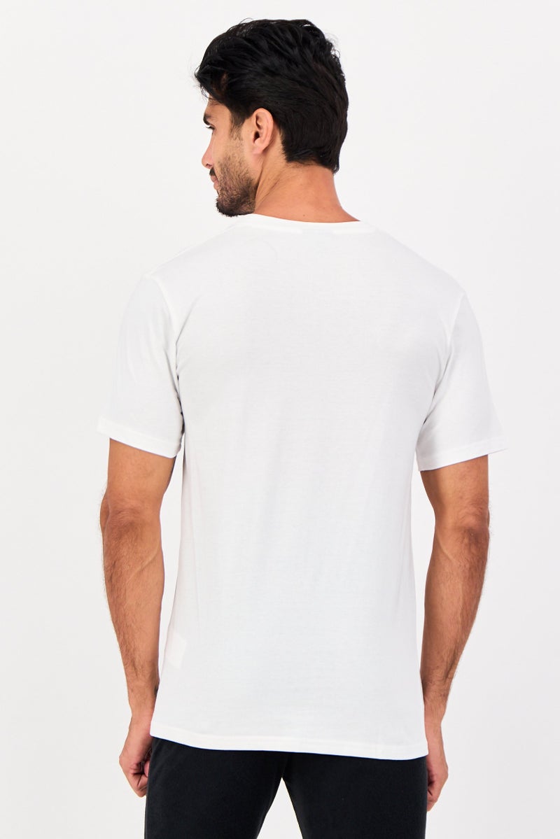 Ellesse Men Sportswear Fit Short Sleeve Outdoor T-Shirt, White - Image 3