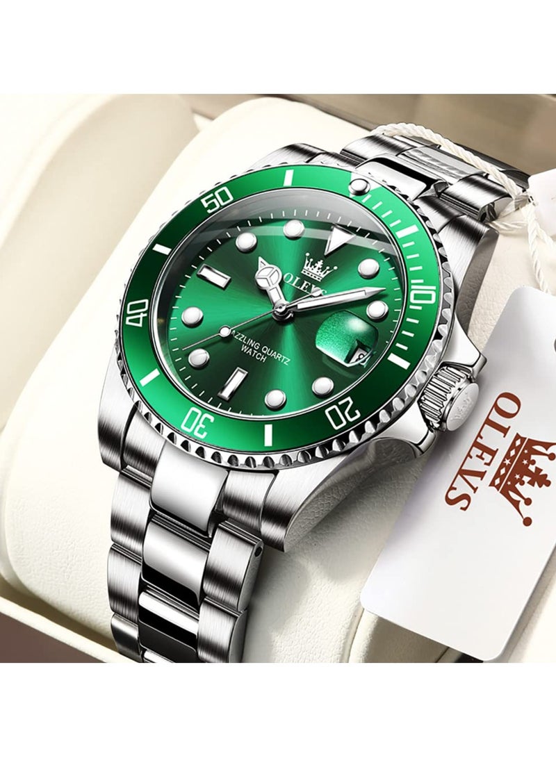 OLEVS Classic Big Face Wrist Watches,Men Business Watches Dress Watch with Day Luminous Men Stainless Steel Wristwatch - Image 3