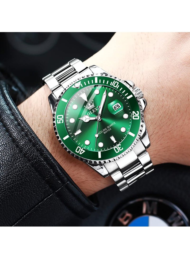 OLEVS Classic Big Face Wrist Watches,Men Business Watches Dress Watch with Day Luminous Men Stainless Steel Wristwatch - Image 4